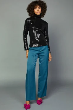Sequin Turtleneck Top