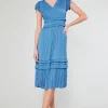 Sereia Pleated Midi Dress