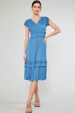 Sereia Pleated Midi Dress