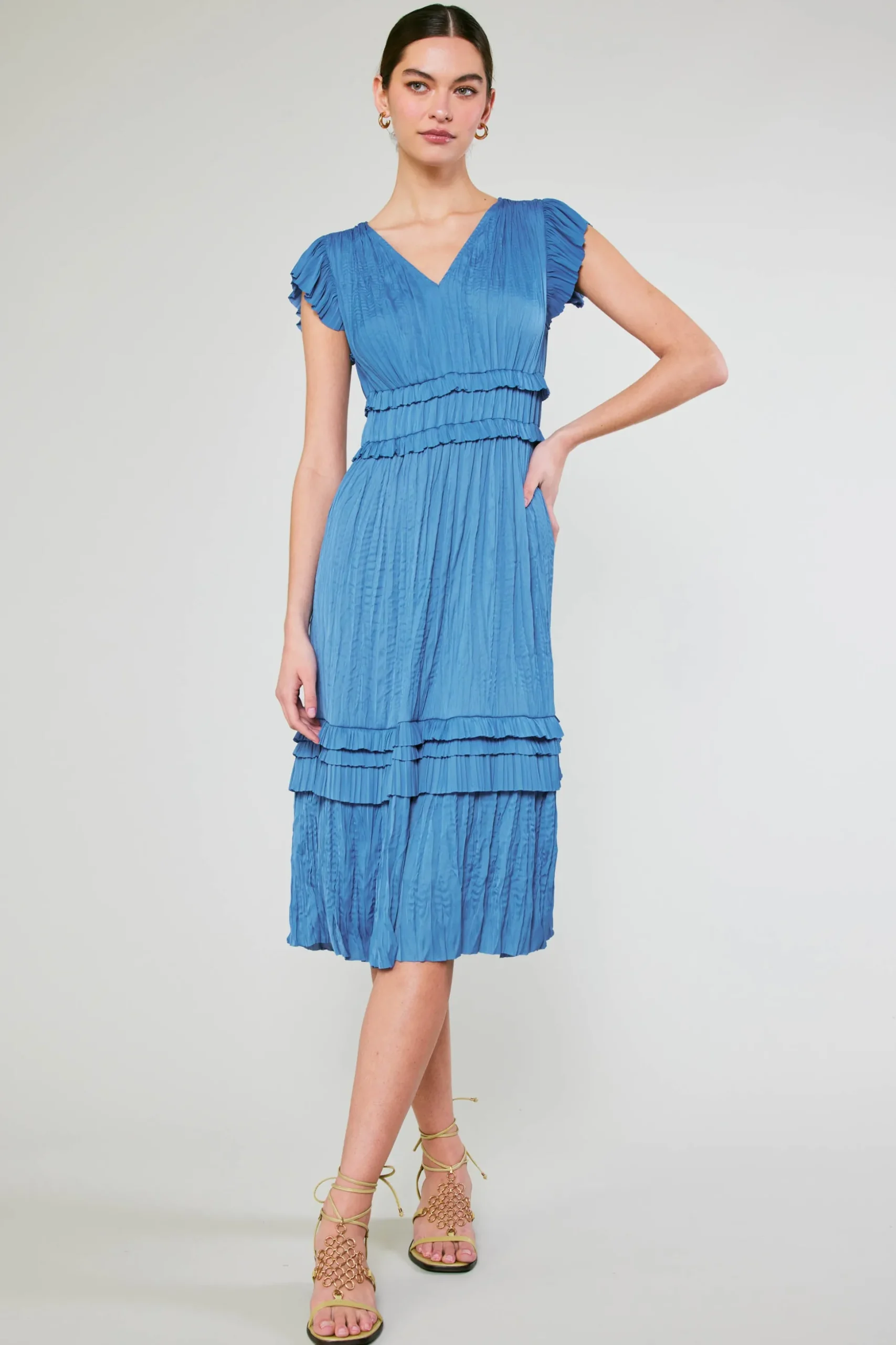 Sereia Pleated Midi Dress