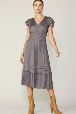 Sereia Pleated Midi Dress