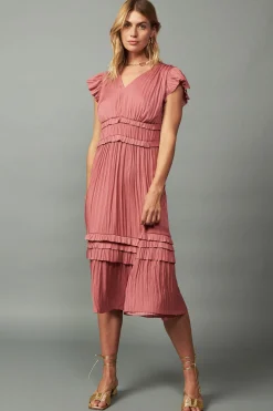 Sereia Pleated Midi Dress