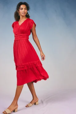 Sereia Pleated Midi Dress