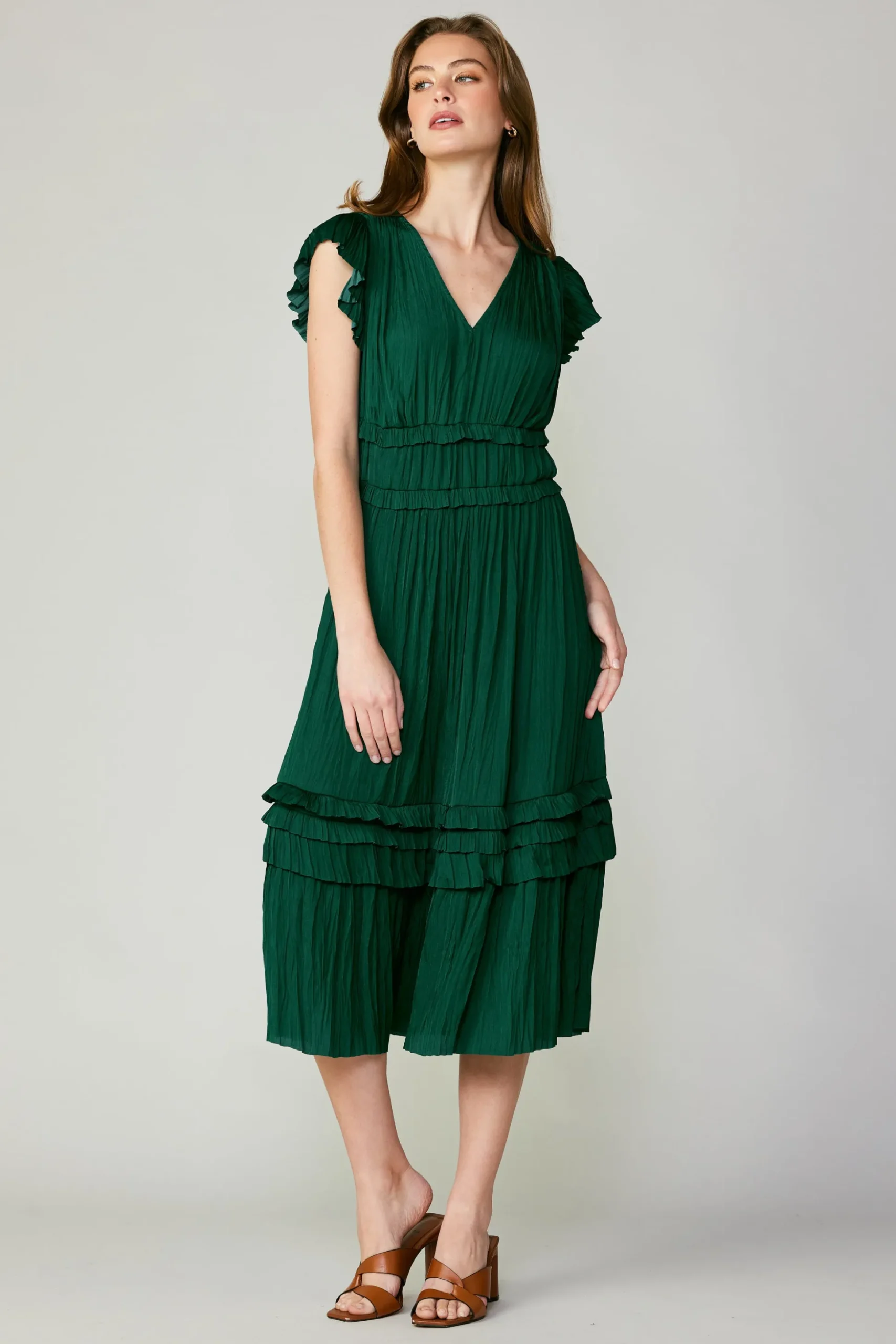 Sereia Pleated Midi Dress