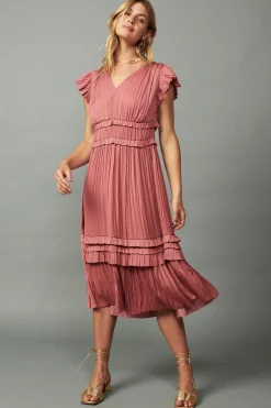 Sereia Pleated Midi Dress