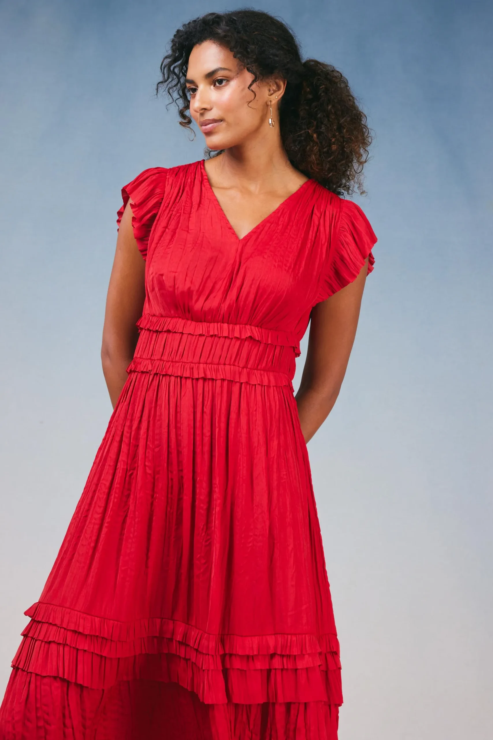 Sereia Pleated Midi Dress