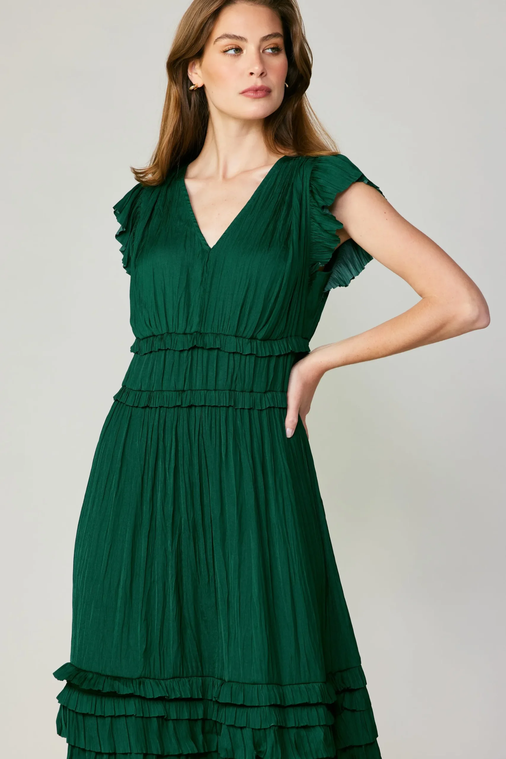 Sereia Pleated Midi Dress