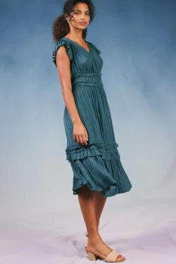 Sereia Pleated Midi Dress