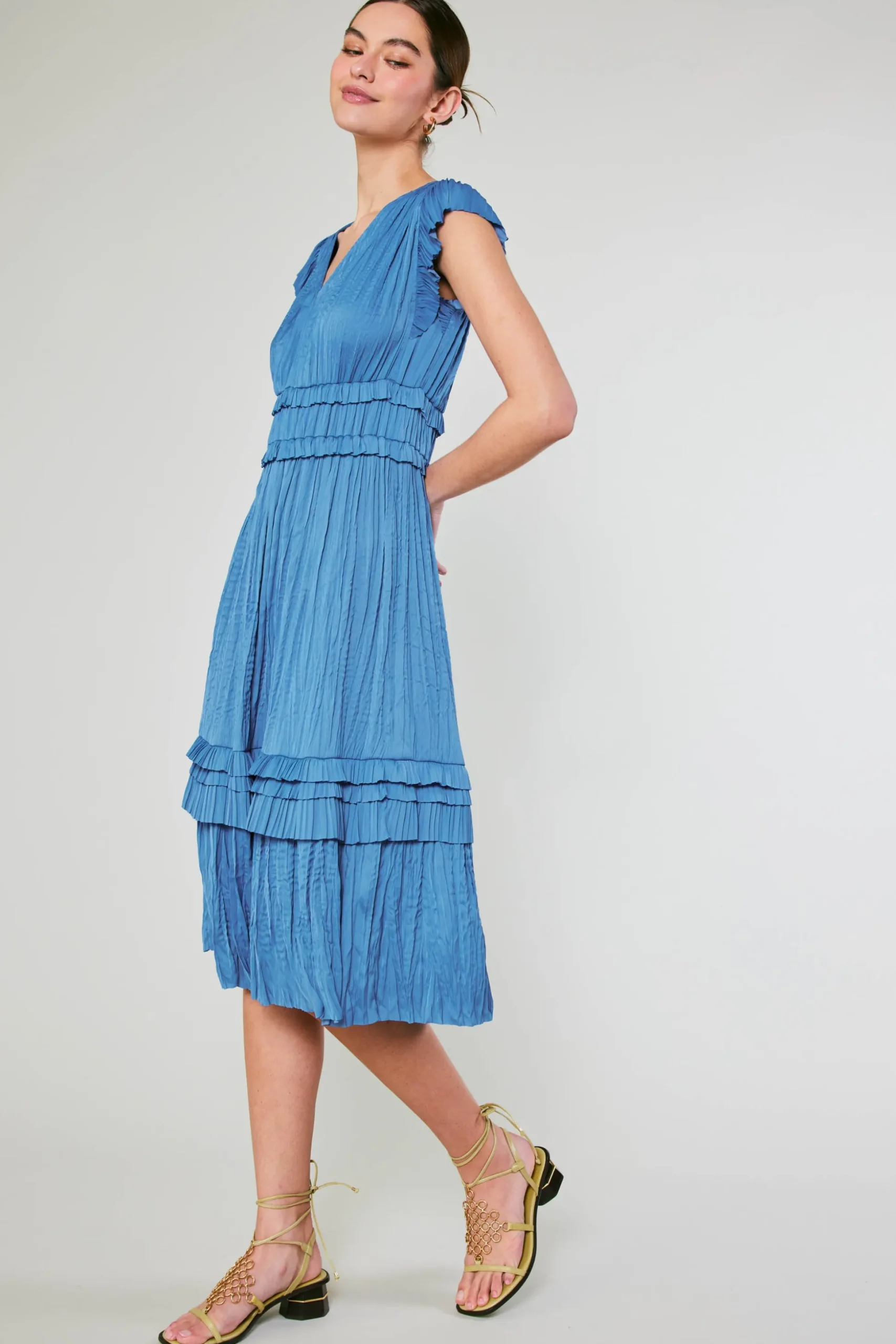 Sereia Pleated Midi Dress
