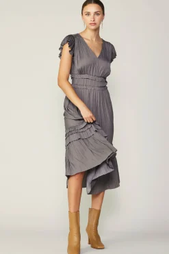 Sereia Pleated Midi Dress