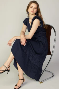 Sereia Pleated Midi Dress