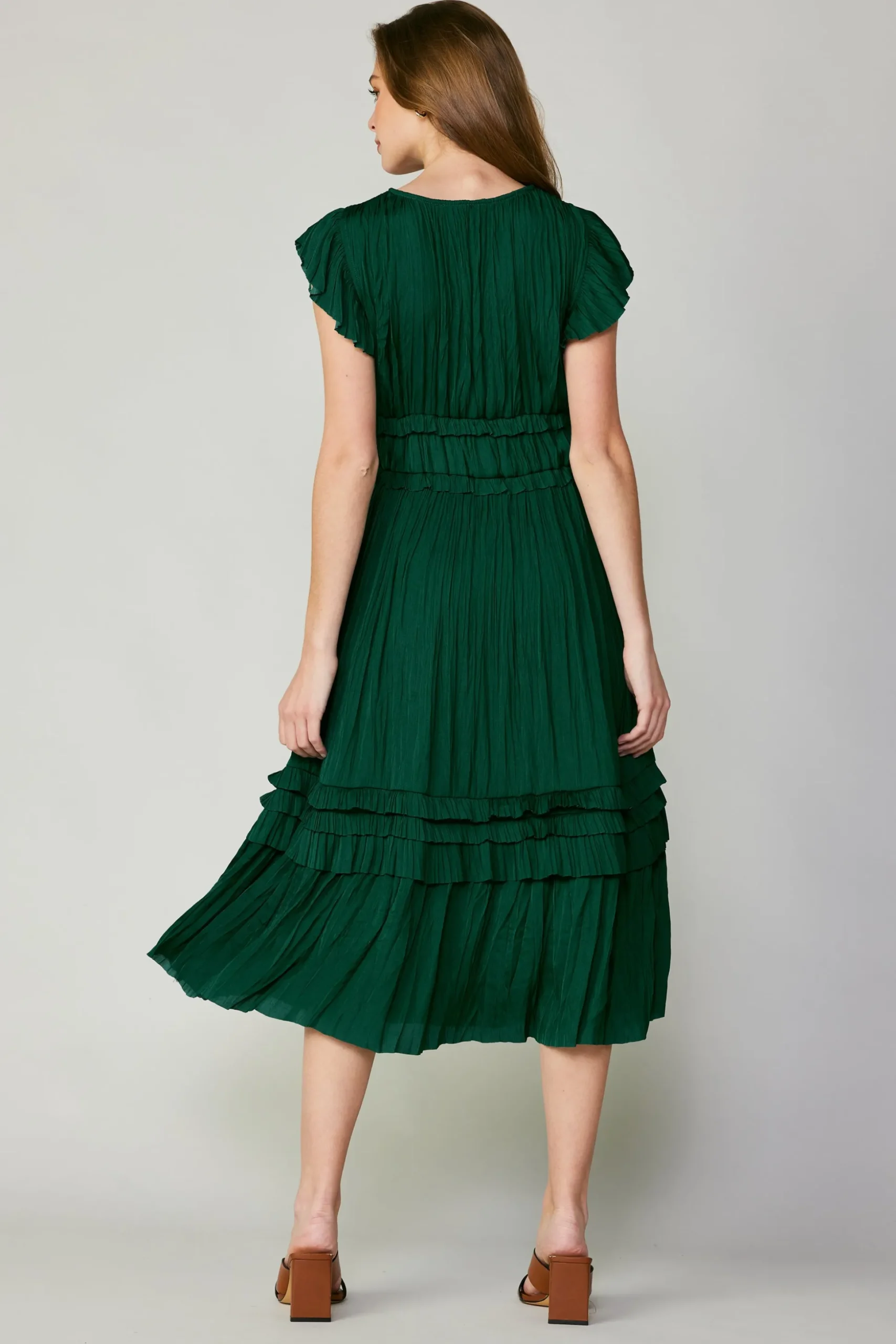 Sereia Pleated Midi Dress