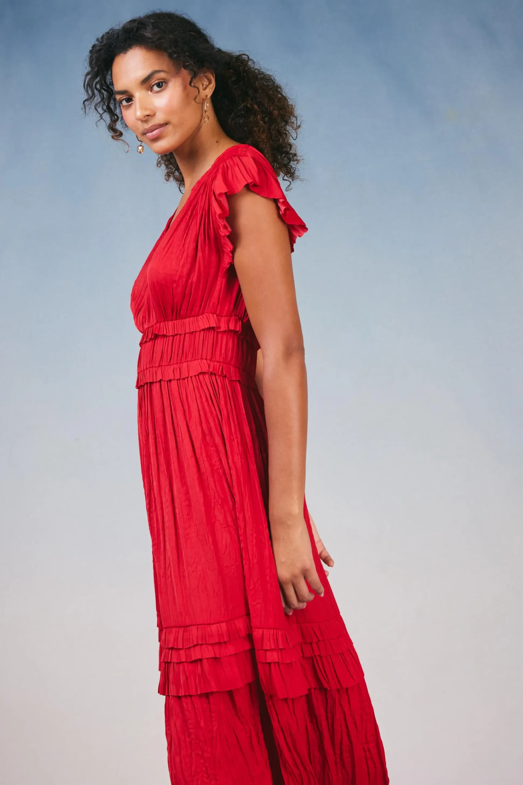 Sereia Pleated Midi Dress