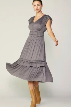 Sereia Pleated Midi Dress