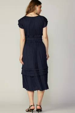 Sereia Pleated Midi Dress