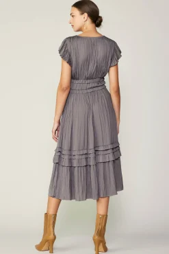 Sereia Pleated Midi Dress