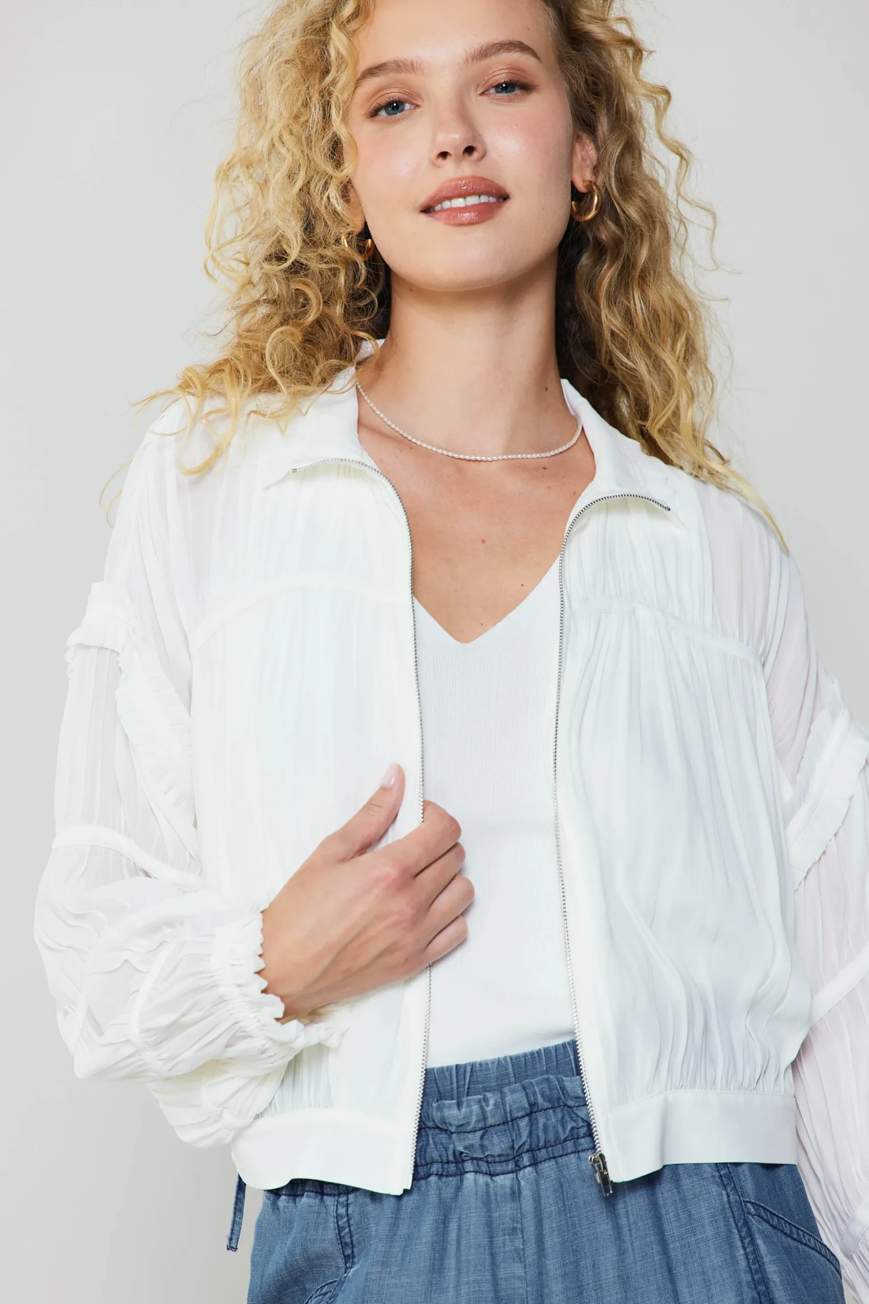 Shirred Sleeve Jacket