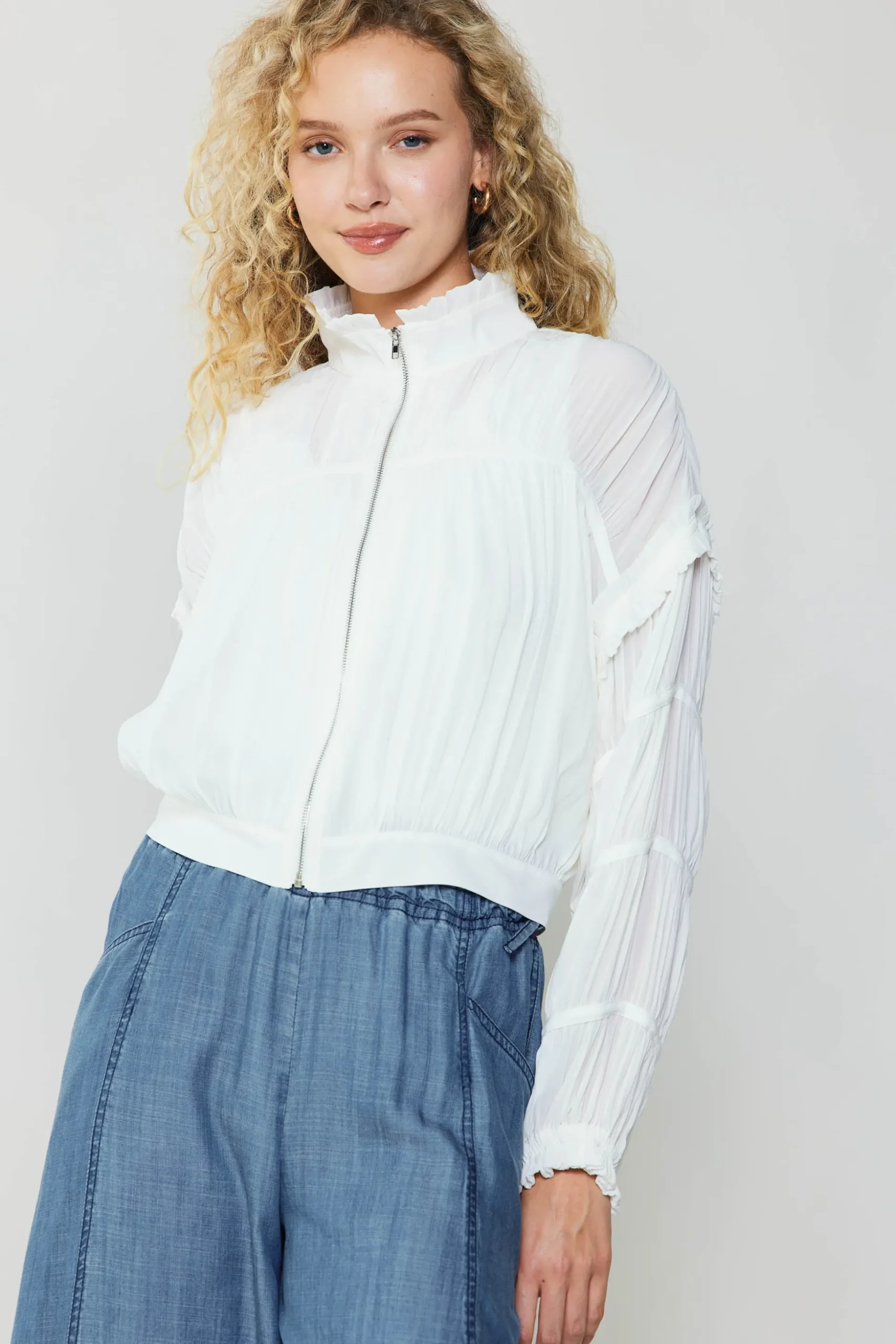 Shirred Sleeve Jacket