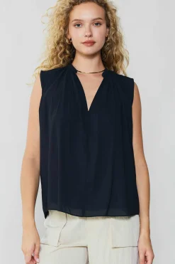 Shirred Sleeveless Top