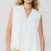 Shirred Sleeveless Top