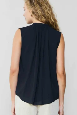 Shirred Sleeveless Top