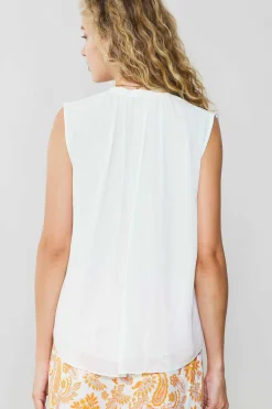 Shirred Sleeveless Top