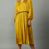 Shirred Yoke Maxi Dress