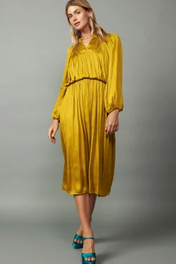 Shirred Yoke Maxi Dress