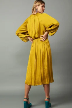 Shirred Yoke Maxi Dress