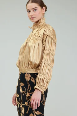 Shirred Zip Up Jacket