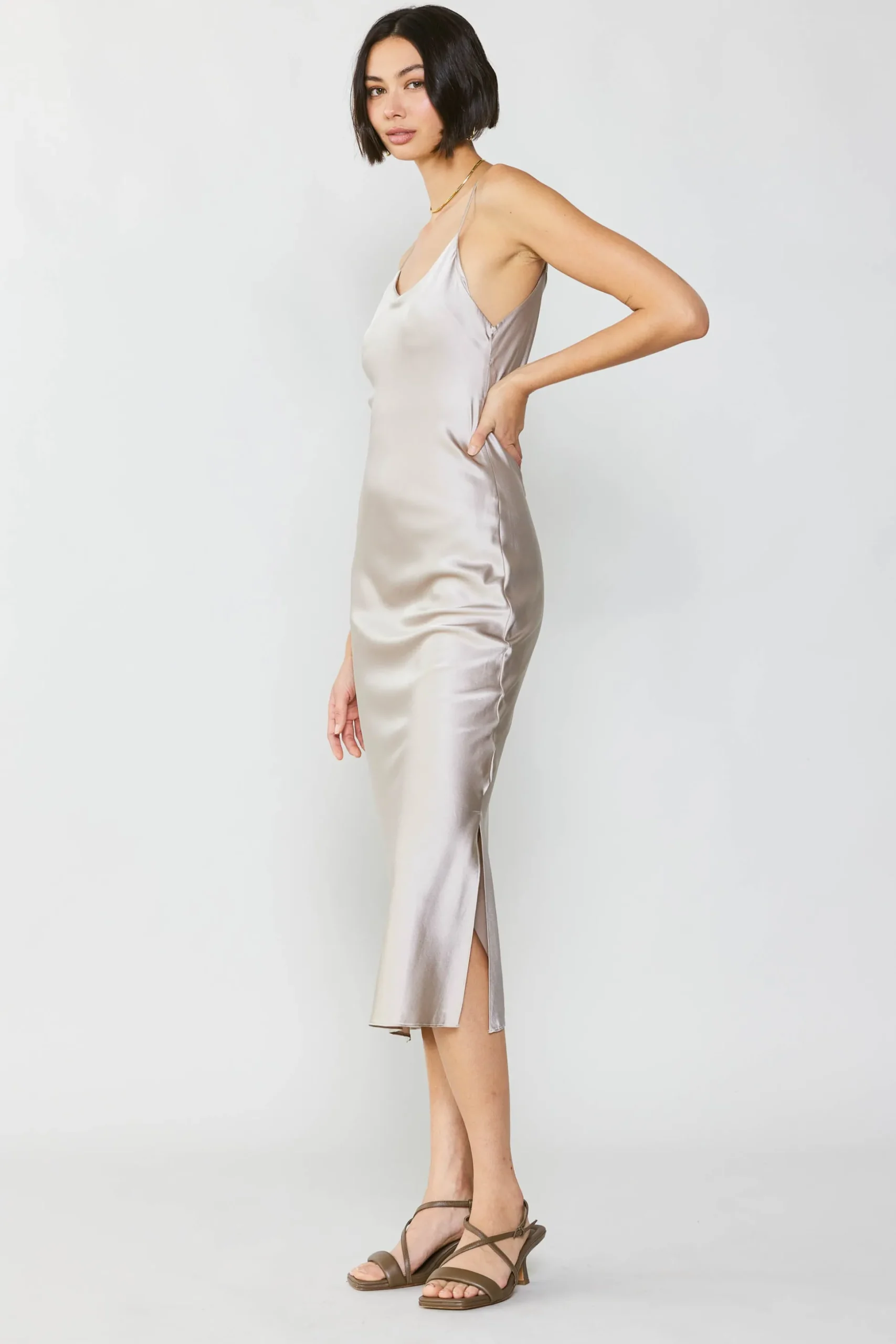 Silk Bias Midi Dress