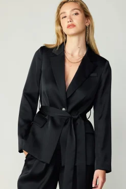 Silky Belted Blazer