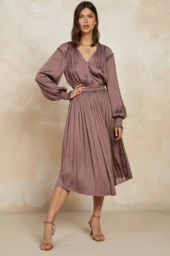 Smocked Cuff Midi Dress