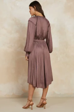 Smocked Cuff Midi Dress