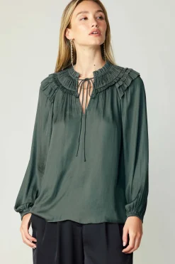 Smocked Shoulder Blouse