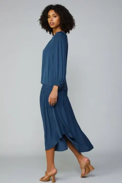 Smocked Shoulder Button Blouse