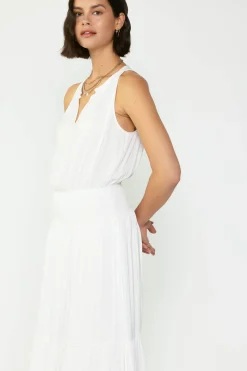 Smocked Waist Halter Midi Dress