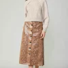 Snake Print Midi Skirt