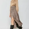 Snake Print Midi Skirt