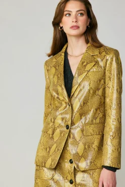 Snakeskin Welt Pocket Blazer