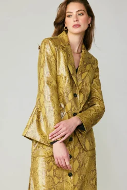 Snakeskin Welt Pocket Blazer