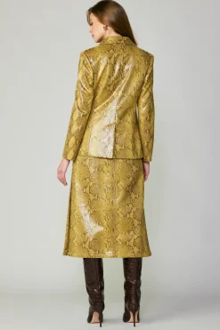 Snakeskin Welt Pocket Blazer