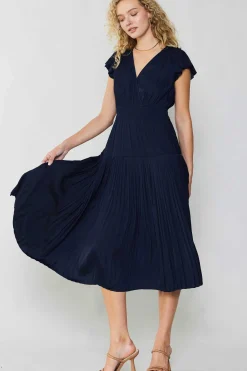 Sophia Flutter Sleeve Midi Dress
