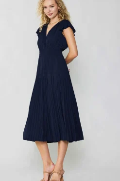 Sophia Flutter Sleeve Midi Dress