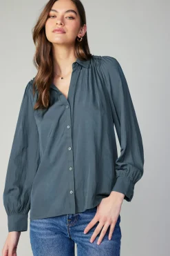Split Neck Buttoned Shirt