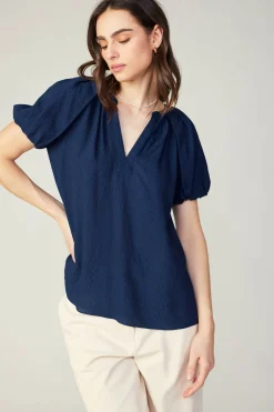 Split Neckline Top