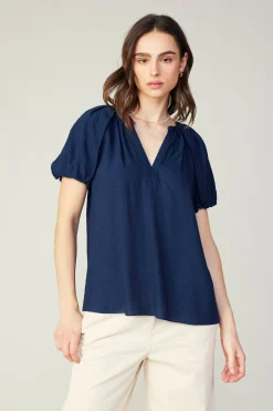Split Neckline Top