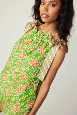 Striped Bow Floral Top