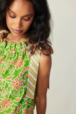 Striped Bow Floral Top