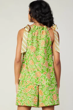 Striped Bow Floral Top